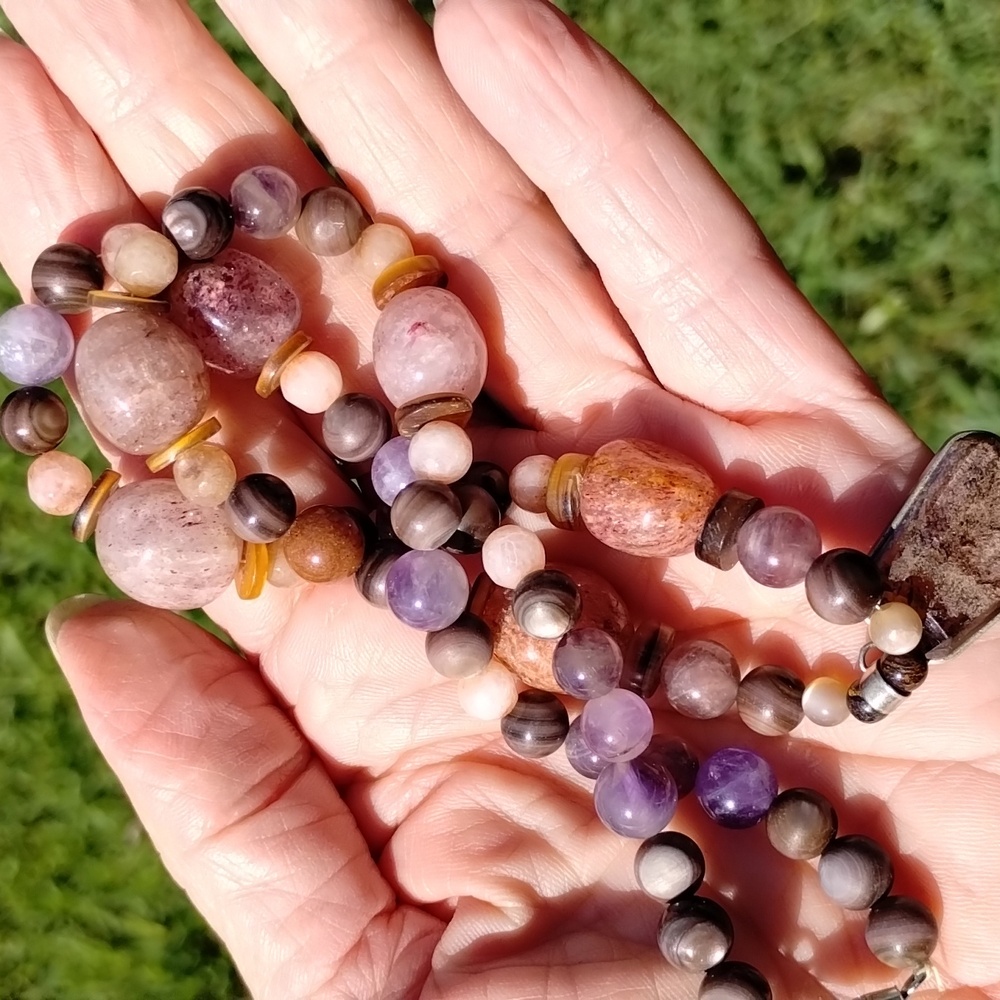 Evil Pawn Jewelry  OOAK Garden Quartz pendant / strawberry quartz amethyst .. - Picture 10 of 14
